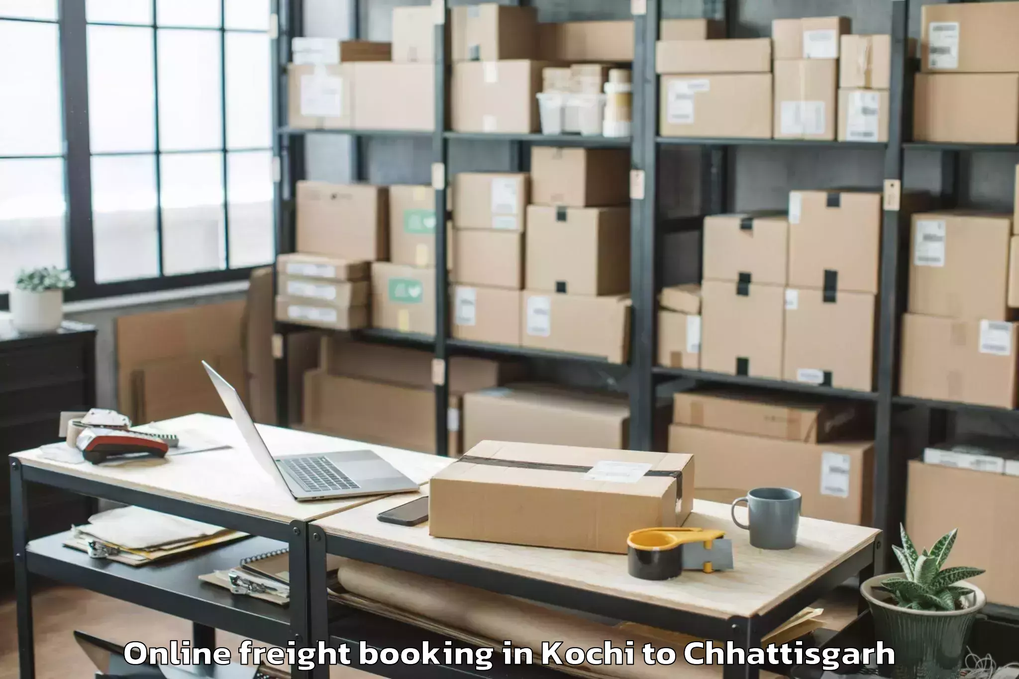 Efficient Kochi to Jashpurnagar Online Freight Booking